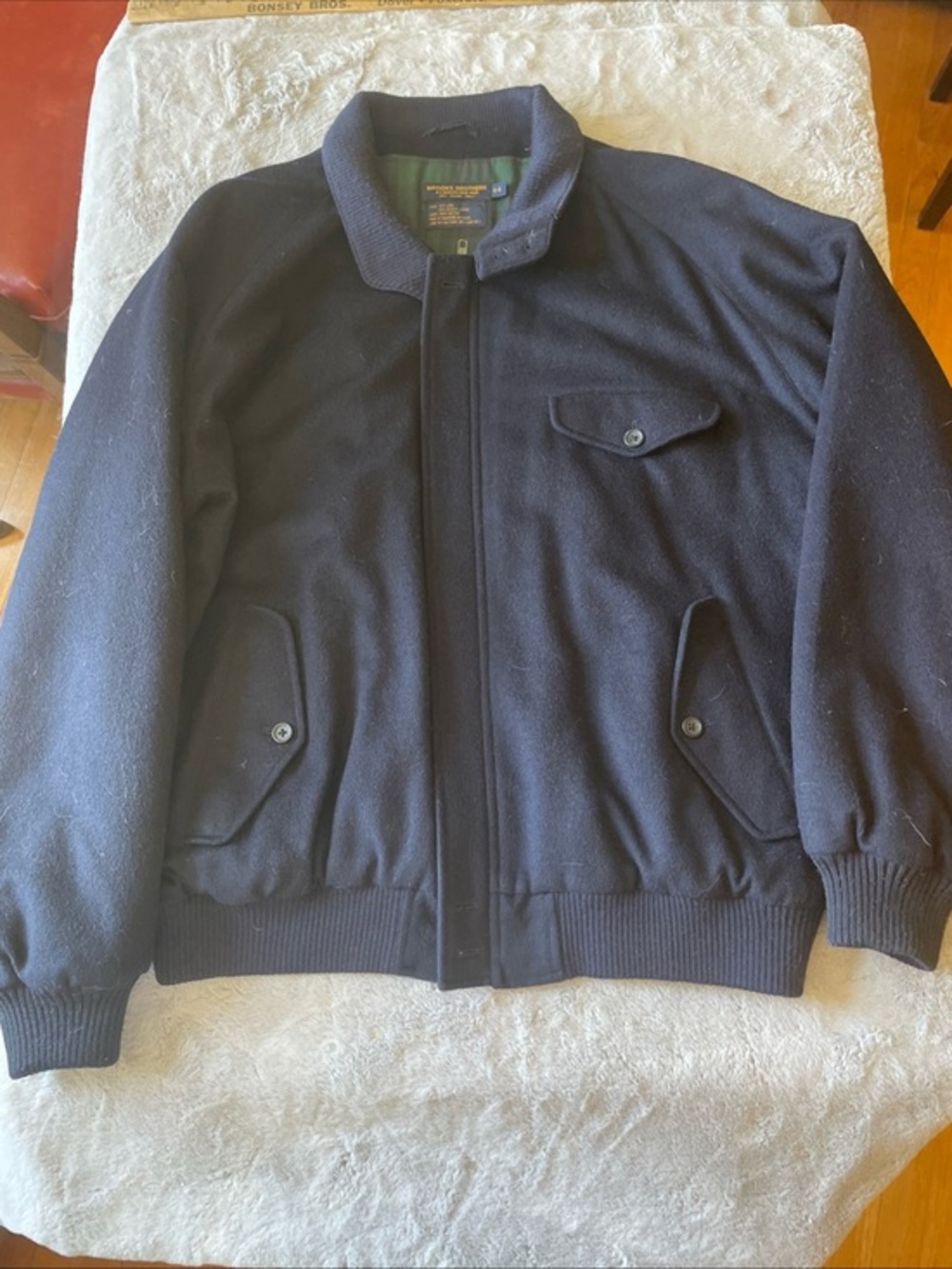 Brooks Brothers Wool & alpaca Bomber Jacket in Navy lined